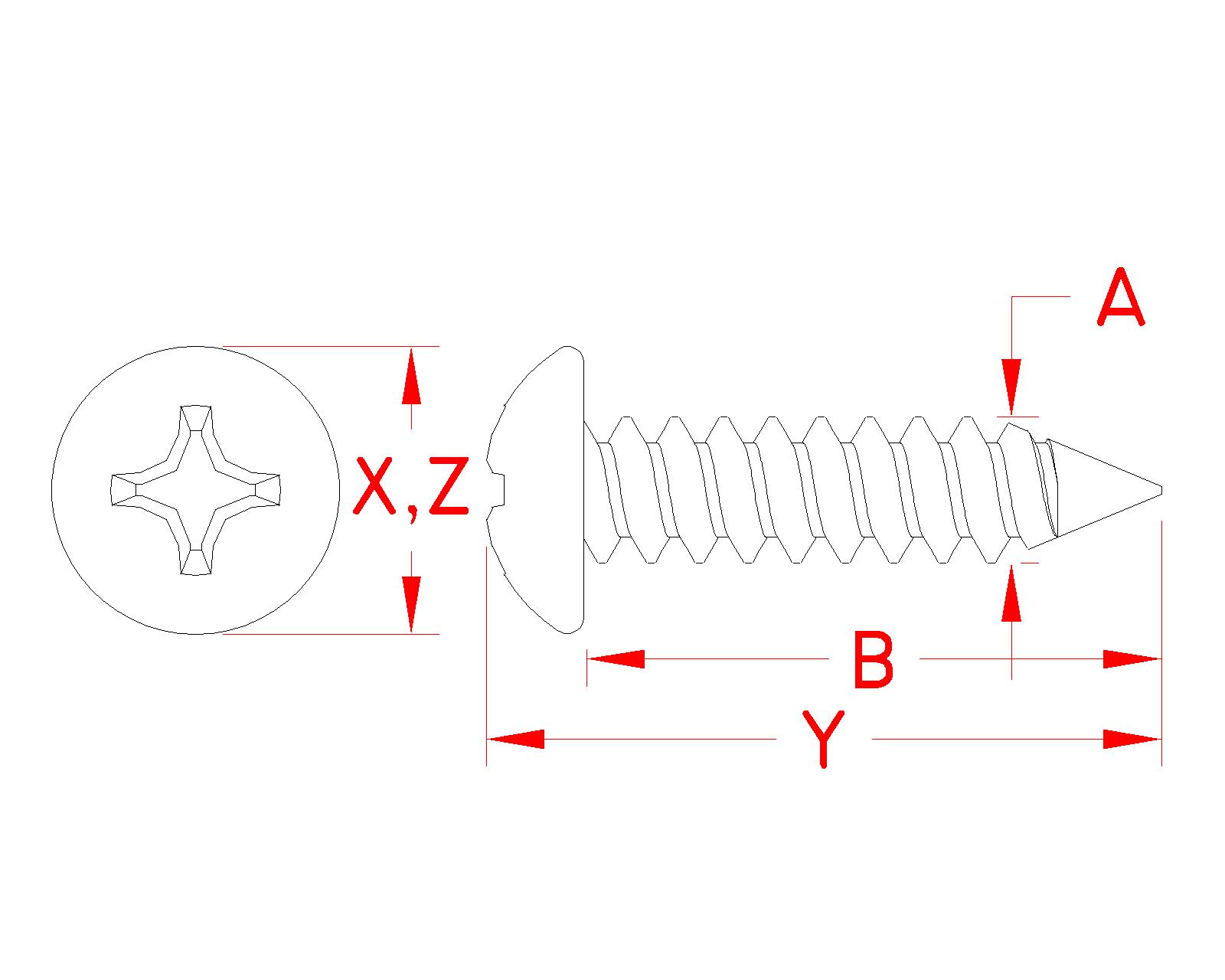 Stainless Steel Wood Screw Panhead, Phillips Head, S0913-0, Line Drawing Stainless Steel Wood Screw Panhead, Phillips Head, S0913-0, Line Drawing